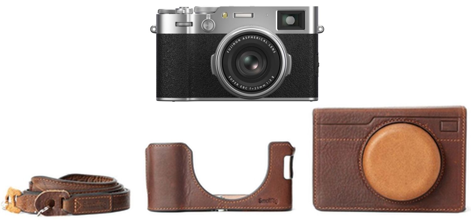 FUJIFILM X100VI zilver + SmallRig 4558 lederen tas