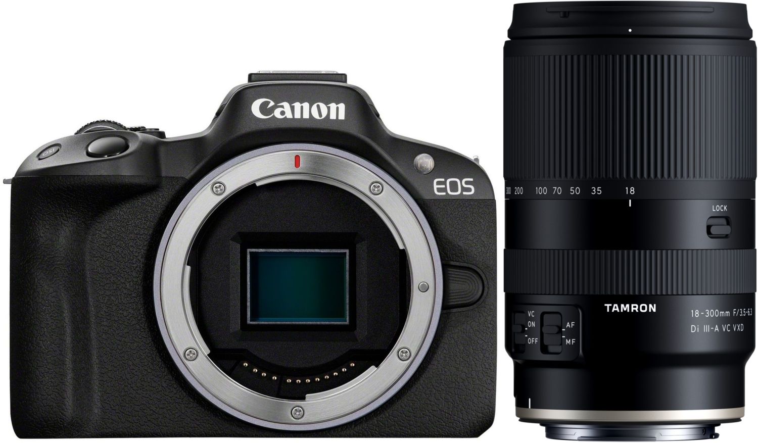 Canon EOS R50 Systemkamera mit Tamron 18-300mm f/3.5-6.3 Di III-A Objektiv