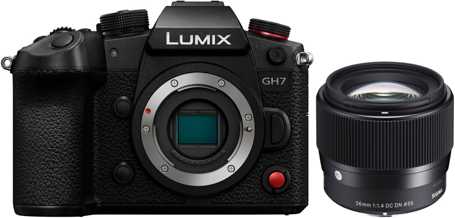Panasonic Lumix DC-GH7 Systeemcamera met Sigma 56mm f/1.4 DC DN MFT Objectief