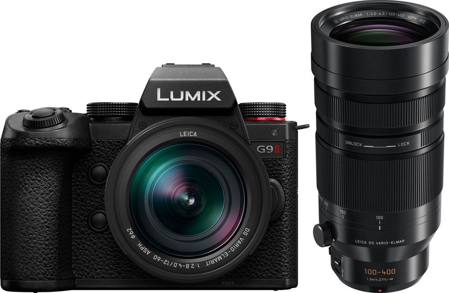 Panasonic Lumix G9 II systeemcamera met Leica 12-60mm en 100-400mm objectieven