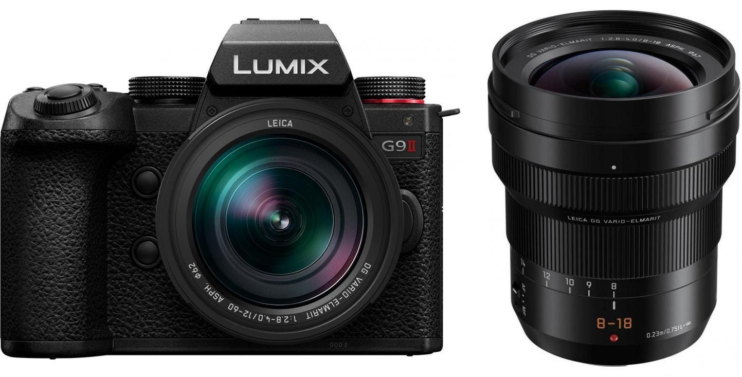 Panasonic Lumix G9 II systeemcamera met Leica 12-60mm en Leica 8-18mm objectieven