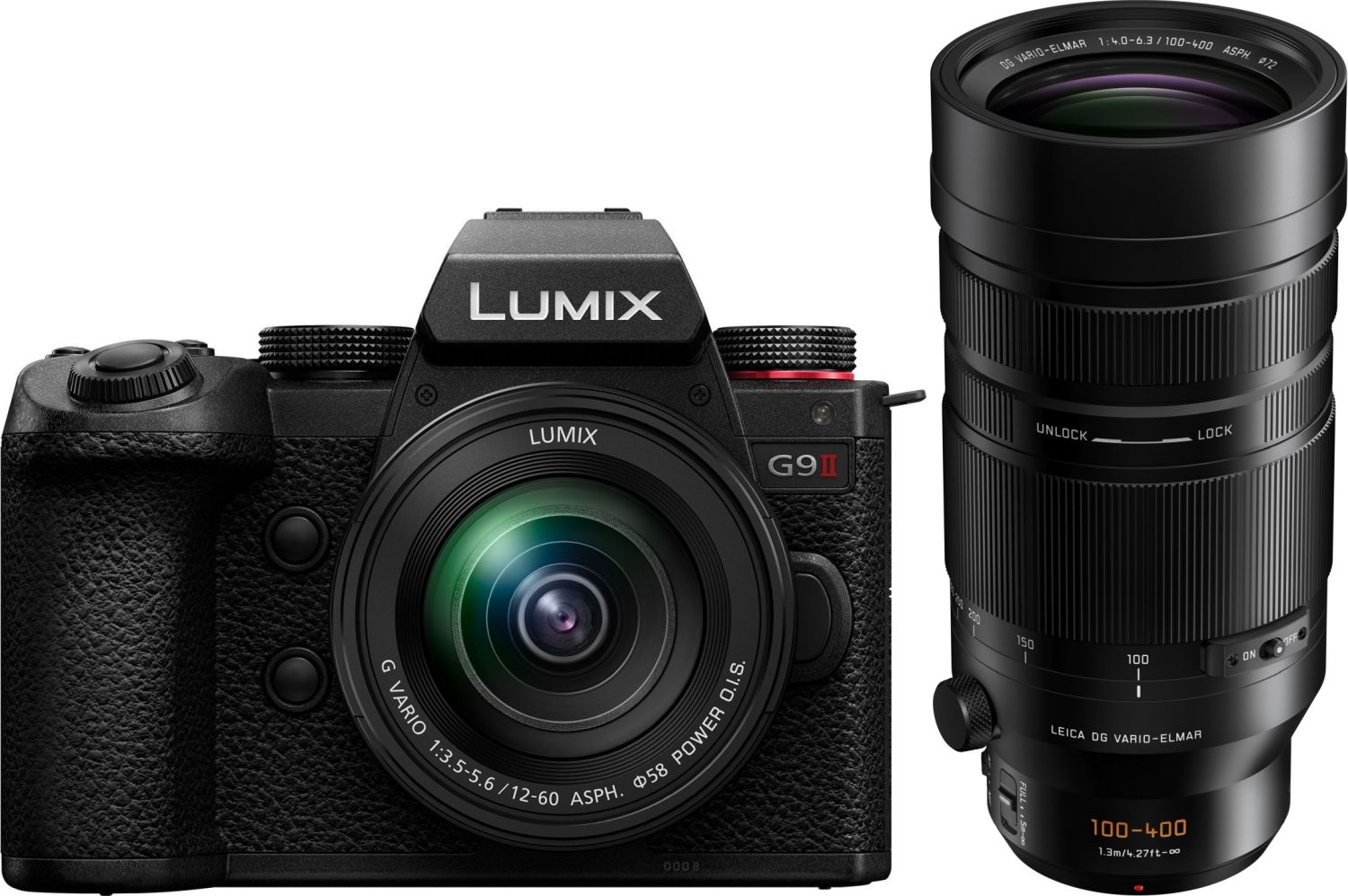 Panasonic Lumix G9 II systeemcamera kit met 12-60mm en Leica 100-400mm objectieven