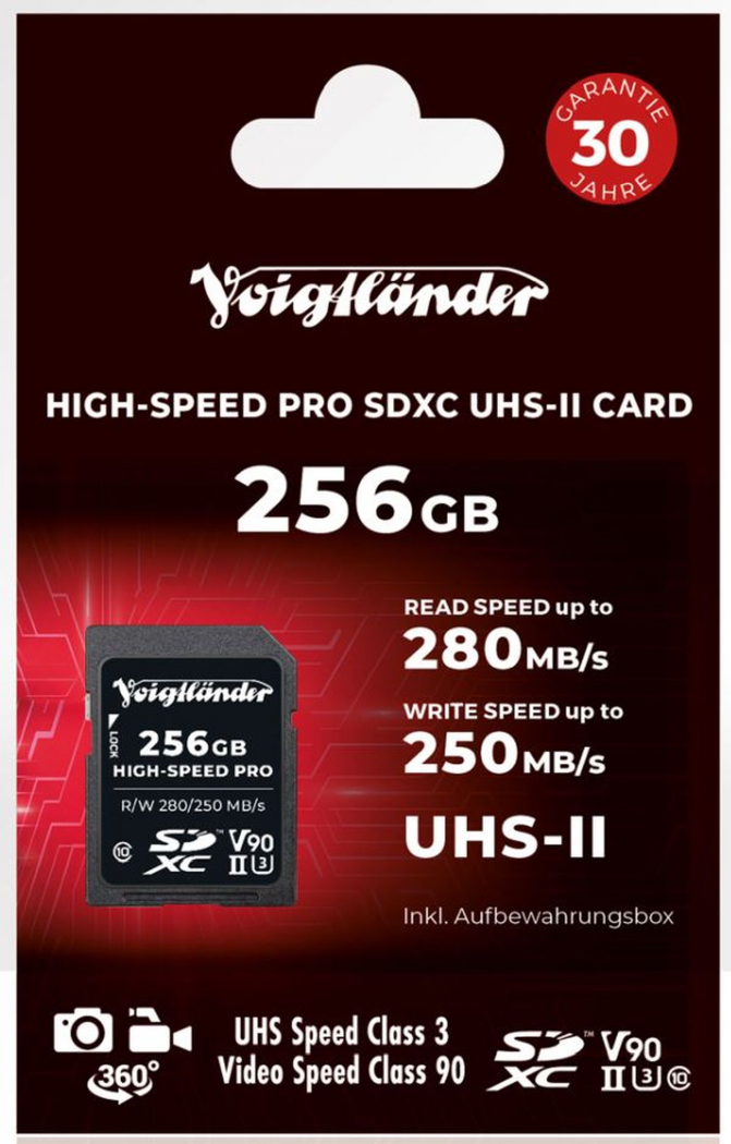 Voigtländer Professional High-Speed SDXC 256GB UHS-II geheugenkaart
