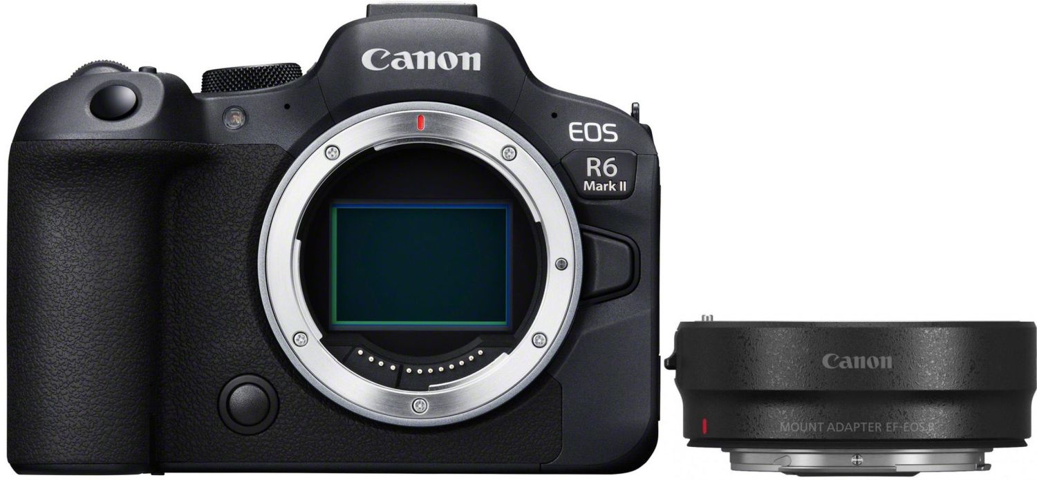 Canon EOS R6 II systeemcamera body met EF-EOS R bajonetadapter