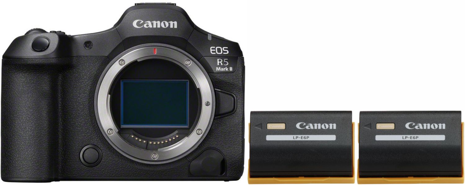 Canon EOS R5 II systeemcamera met 2x extra LP-E6P accu