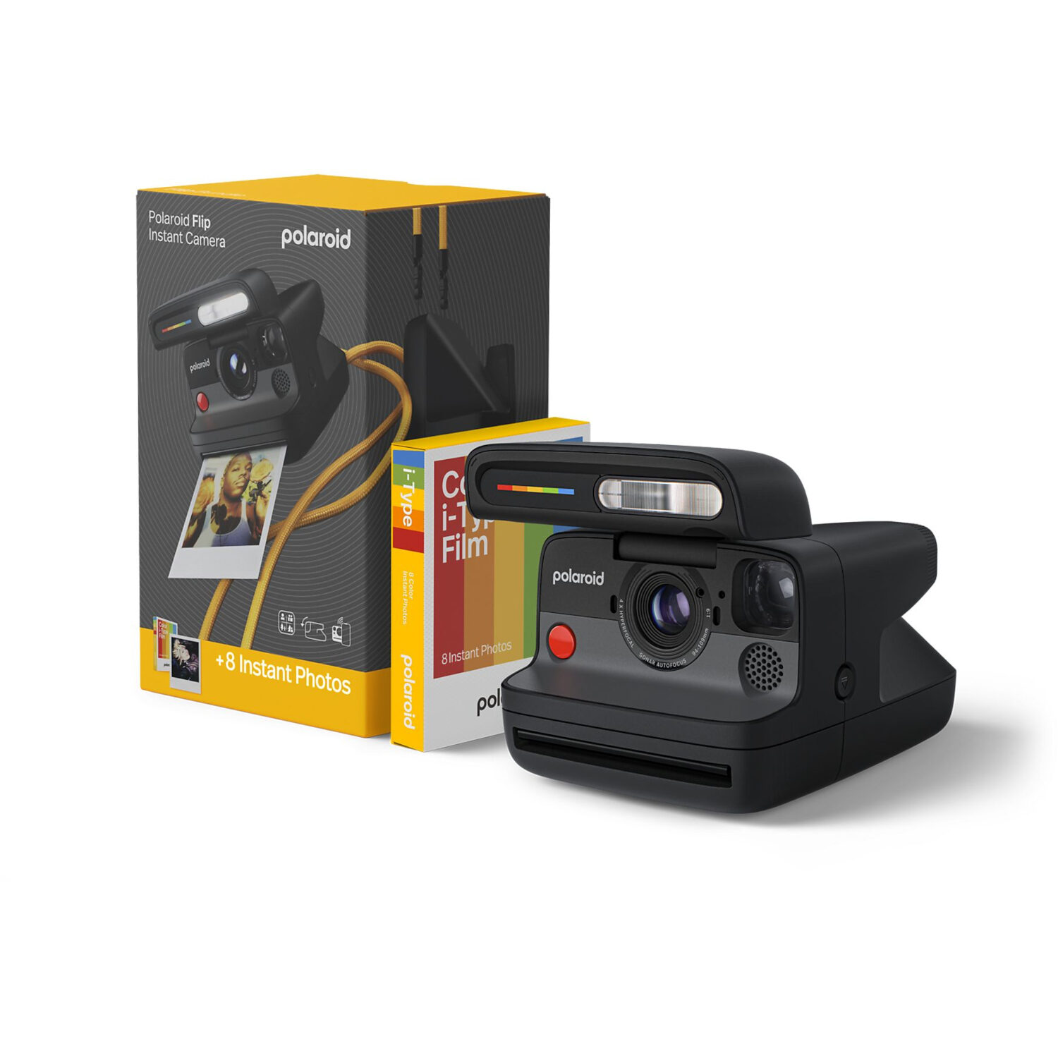 Polaroid Flip + Color Film Bundle (8 opnames) Zwart