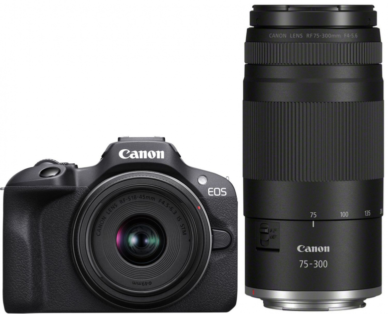 Canon EOS R100 + RF-S 18-45mm f/4.5-6.3 IS STM + RF 75-300mm f/4-5